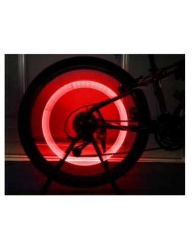 Set 10 lumini ambientale LED cu 3 moduri de iluminare pentru Bicicleta, Rosu