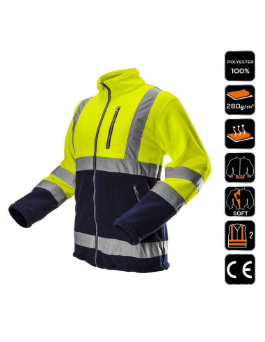 Geaca de lucru, reflectorizanta, lana polara, galben, model Visibility, marimea S/48, NEO