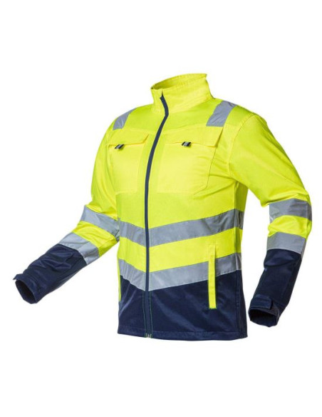 Geaca de lucru slim fit, reflectorizanta, galben, model Visibility, marimea L/52, NEO