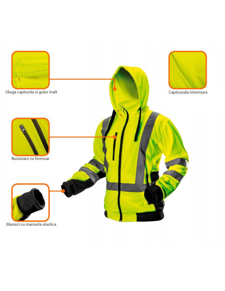 Hanorac de lucru, reflectorizant, galben, model Visibility, marimea XL/56, NEO