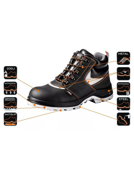 Bocanci de lucru, S1P, SRA, piele, marimea 43, NEO