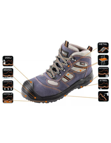 Bocanci de lucru, S1P, SRA, piele caprioara, marimea 42, NEO