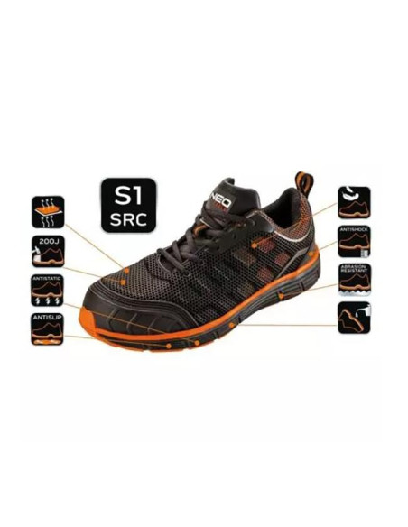 Pantofi de lucru, S1, SRC, protectie metalica, marimea 44, NEO