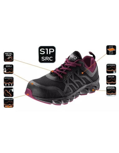 Pantofi de lucru pentru femei, S1P, SRC, bombeu compozit, marimea 38, NEO