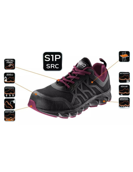Pantofi de lucru pentru femei, S1P, SRC, bombeu compozit, marimea 38, NEO