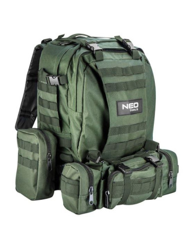 Ghiozdan/rucsac turistic, 4 in 1, model Survival, verde inchis, NEO