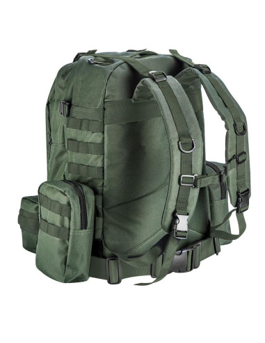 Ghiozdan/rucsac turistic, 4 in 1, model Survival, verde inchis, NEO