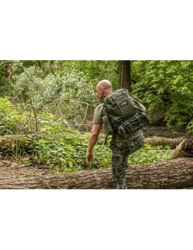 Ghiozdan/rucsac turistic, 4 in 1, model Survival, verde inchis, NEO