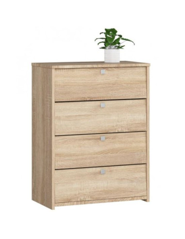 Dulap depozitat incaltaminte, pantofar, placa laminata, 4 sertare, stejar, 60x33x80 cm