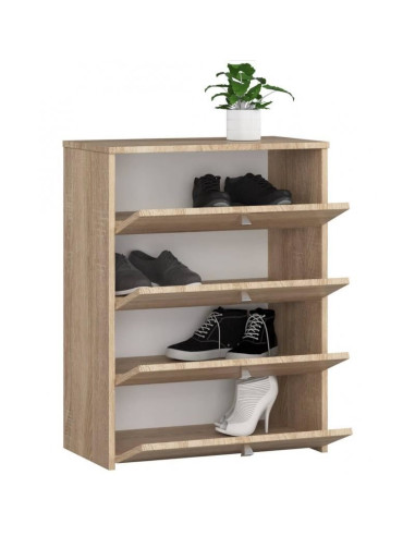 Dulap depozitat incaltaminte, pantofar, placa laminata, 4 sertare, stejar, 60x33x80 cm