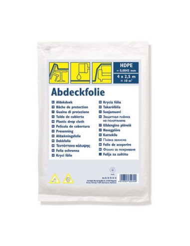 Folie acoperire, protectie, HDPE, 4x2.5 m, 10 mp