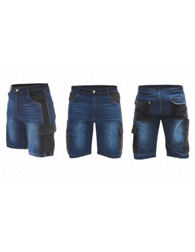Pantaloni scurti de lucru tip blugi, slim fit, model Denim, marimea XXL/58, Dedra