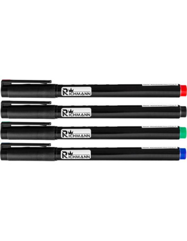 Set 36 buc marker permanent subtire, 4 culori, Richmann