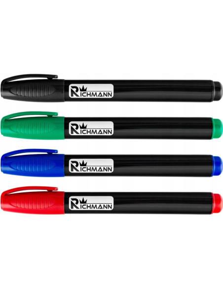 Set 36 buc marker permanent, gros, 4 culori, RICHMANN