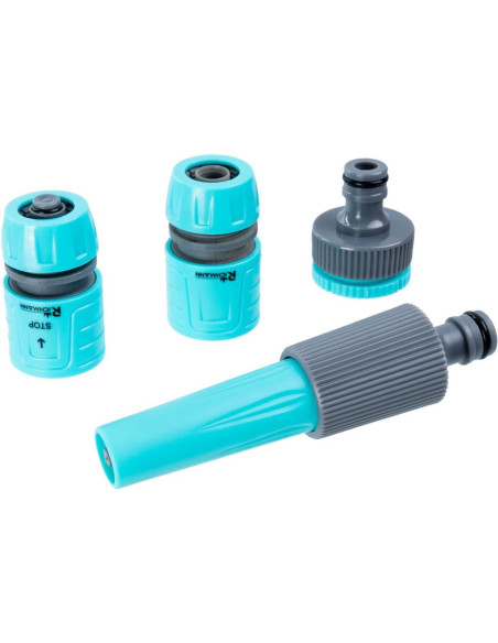 Set de stropit, duza furtun cu accesorii, 4 piese, 1/2", Richmann