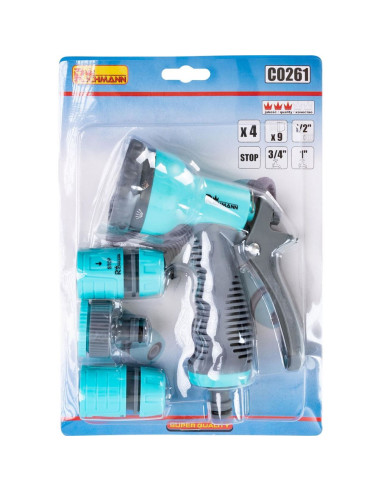 Pistol stropit gradina, tip dus, 9 moduri, plastic, cu accesorii, Richmann 