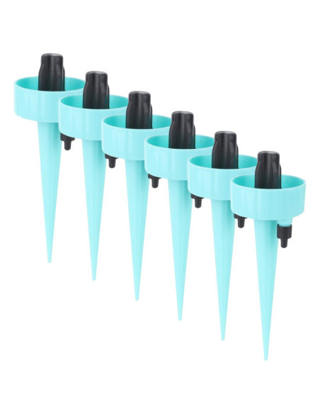 Set 6 Picuratoare cu Valva pentru Irigare Plante de Interior, Debit de Apa Reglabil, PP, 16.5 cm