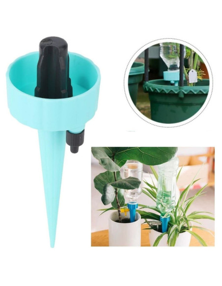 Set 6 Picuratoare cu Valva pentru Irigare Plante de Interior, Debit de Apa Reglabil, PP, 16.5 cm
