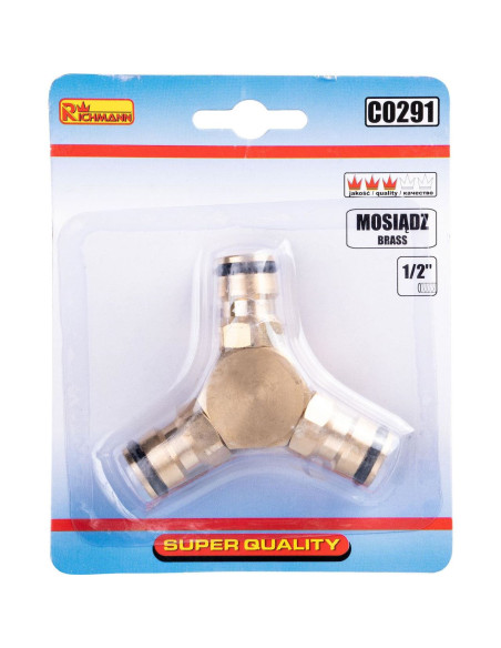 Adaptor, cuplaj rapid, 3 directii, alama, 1/2", Richmann