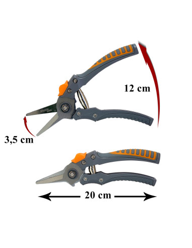 Foarfeca gradina, tip bypass, varf ascutit, teflon, otel japonez SK5, 21 cm, Richmann Exclusive 