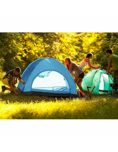 Cort Automat Mercaton de 3-4 Persoane Pentru Camping sau Plaja, Impermeabil, Rezistent UV, Plasa Anti-Tantari, Poliester 170T si