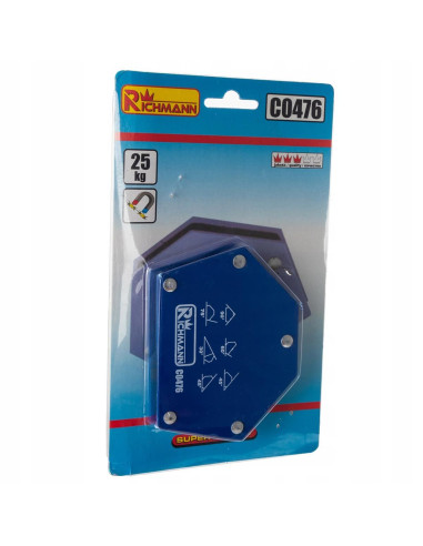 Echer magnetic pentru sudura, 6 unghiuri, 25 kg, RICHMANN