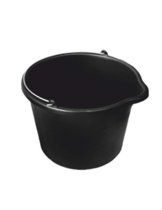 Galeata pentru constructii, cu cioc, maner metalic, neagra, 16 L, Richmann