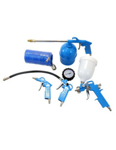 Pistol de vopsit cu accesorii, suflat aer, set 5 piese, 3.4 bar, 600 ml, 1.5 mm, Richmann