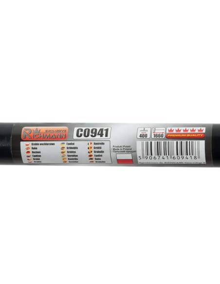 Grebla pentru frunze, gradina, coada metal, portocaliu, 21 dinti, 40x166 cm, Richmann Exclusive