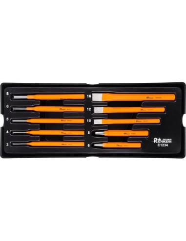 Set dalti si punctatoare diverse marimi, sertar TIP A (385x150 mm) pentru dulap mobil, 10 elemente, RICHMANN EXCLUSIVE