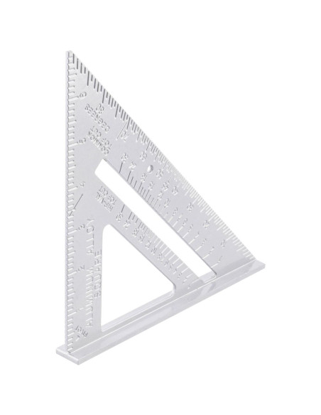 Echer tamplar/dulgher, aluminiu, triunghiular, cu picior, 180x3 mm, Richmann