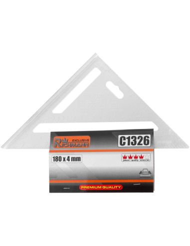 Echer tamplar/dulgher, aluminiu, triunghiular, cu picior, 180x4 mm, Richmann