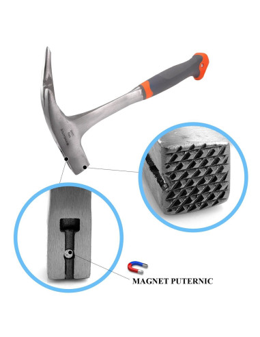 Ciocan dulgher monolit profesional cu suport magnetic pentru cui - RICHMANN EXCLUSIVE