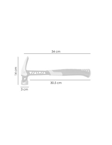 Ciocan dulgher monolit industrial cu suport magnetic pentru cui, 450g - RICHMANN EXCLUSIVE