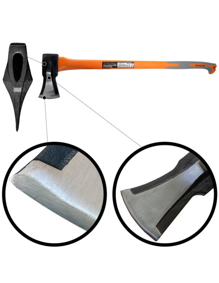 Topor pentru despicat, coada fibra, maner cauciucat, 2 kg, 8.5x88 cm, Richmann Exclusive