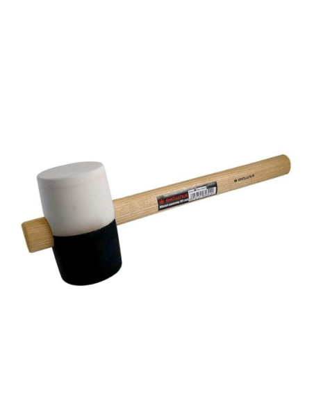 Ciocan cauciuc, alb-negru, coada lemn 1100g, Richmann Exclusive