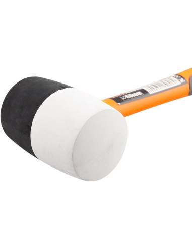 Ciocan cauciuc, alb-negru, maner fibra, 665g, Richmann Exclusive