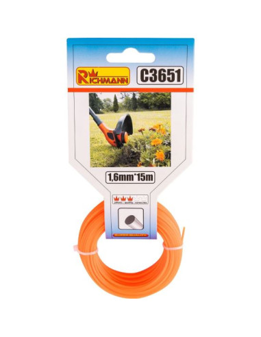 Fir rezerva motocoasa, trimmer,​​​​​​​ 1.6 mm x 15 m, Richmann