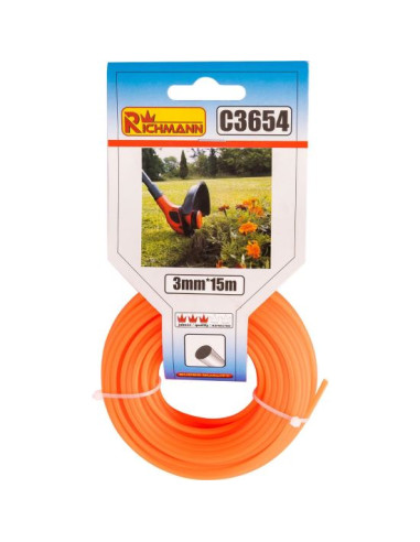 Fir rezerva motocoasa, trimmer,​​​​​​​ 3 mm x 15 m, Richmann