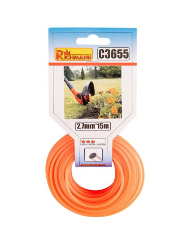 Fir rezerva motocoasa, trimmer,​​​​​​​ 2.7 mm x 15 m, Richmann