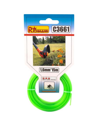 Fir rezerva motocoasa, trimmer, tip stea, 1.6 mm x 15 m, Richmann