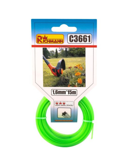 Fir rezerva motocoasa, trimmer, tip stea, 1.6 mm x 15 m, Richmann