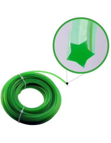 Fir rezerva motocoasa, trimmer, tip stea, 2 mm x 15 m, Richmann