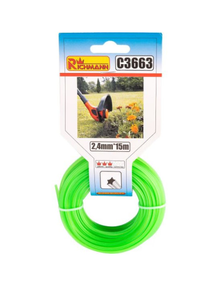 Fir rezerva motocoasa, trimmer, tip stea, 2.4 mm x 15 m, Richmann