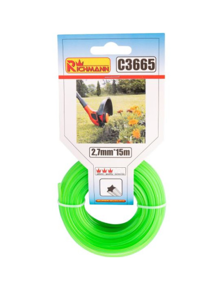Fir rezerva motocoasa, trimmer, tip stea, 2.7 mm x 15 m, Richmann