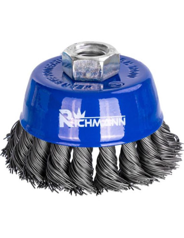Perie sarma otel, tip cupa, cu toroane, M14, 80 mm, Richmann 