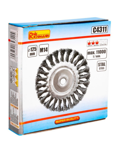Perie sarma otel, circulara, cu toroane, M14, 125 mm, Richmann