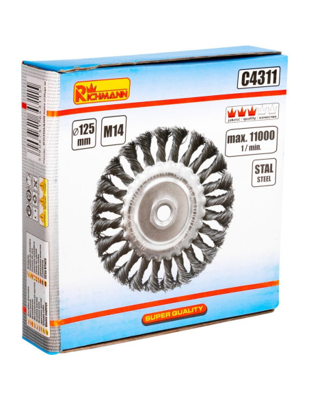 Perie sarma otel, circulara, cu toroane, M14, 125 mm, Richmann