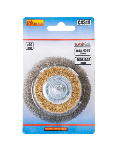 Perie sarma alama, circulara, cu tija, 50 mm, Richmann