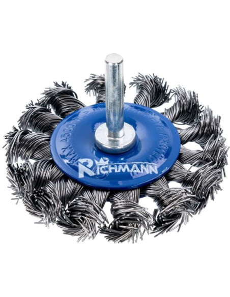 Perie sarma otel, circulara, cu toroane, cu tija, 75 mm, Richmann